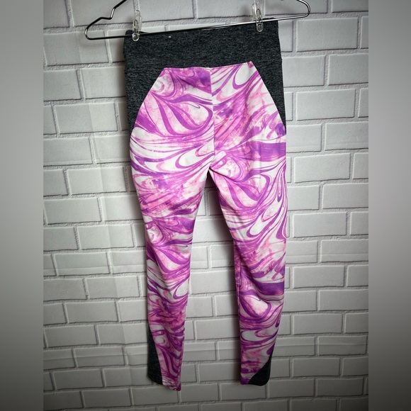 Justice Active Gray/Pink /Purple Swirl Leggings for girls/Size 10 - Picture 8 of 9